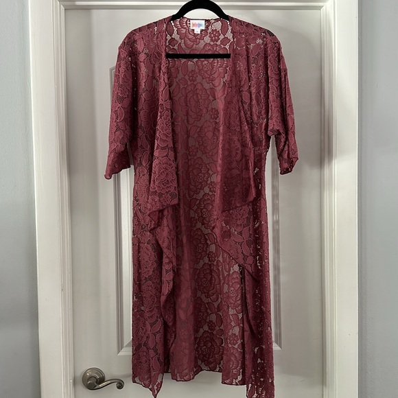 Lularoe Shirley kimono size small lace mauve - Picture 1 of 4